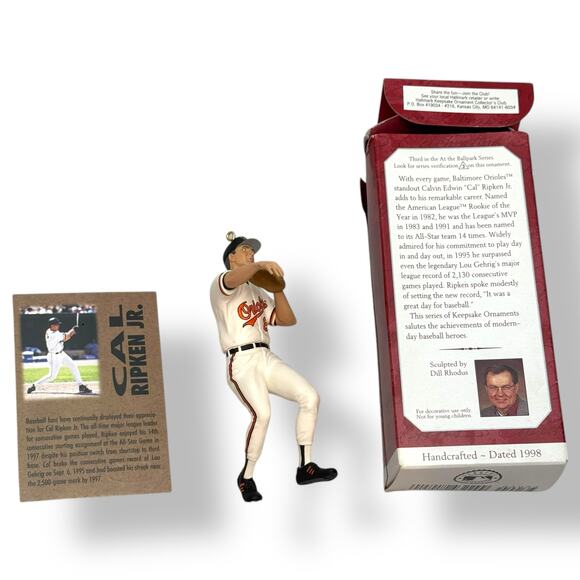 Cal Ripken Jr 1998 Baltimore Orioles Hallmark Keepsake Ornament - Picture 2 of 3